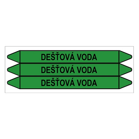 Značení potrubí, dešťová voda,3 ks, 355 × 37 mm